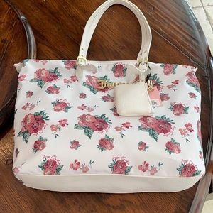Vintage Rose White Troop Beverly Hills Tote